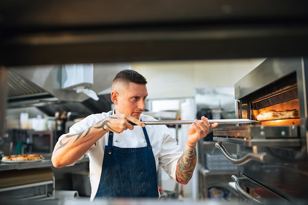 Professional cooking utensils and equipment in commercial kitchen